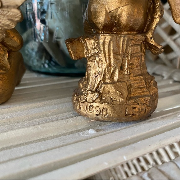 Vintage 90s Gold Cherub Set of 3 Figurines - Picture 5 of 9